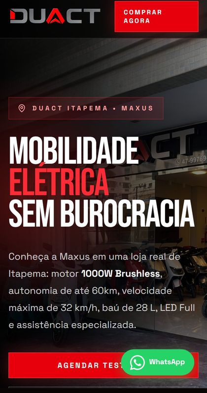 Site DUACT Itapema no celular