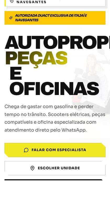 Site V.BIKE Store no celular