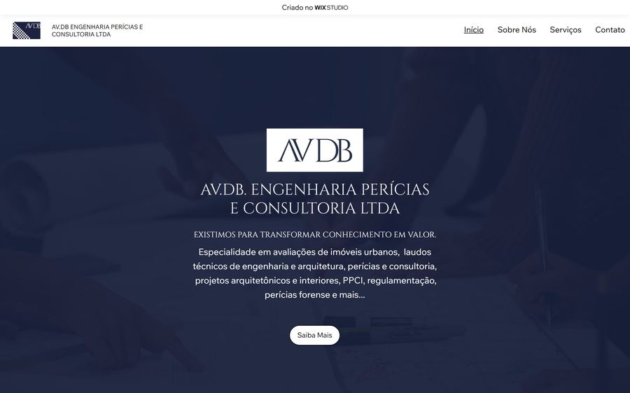Home do site AVDB Engenharia e Perícias