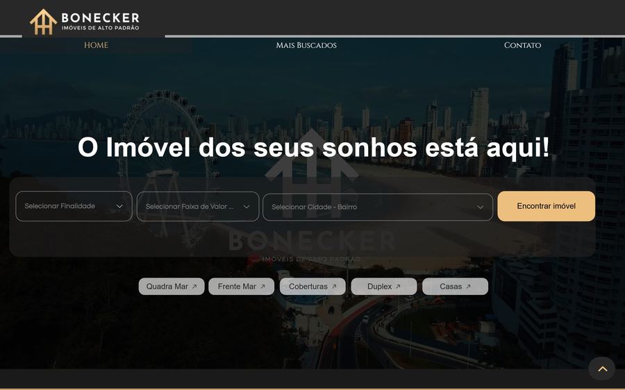 Home do site Bonecker Imóveis