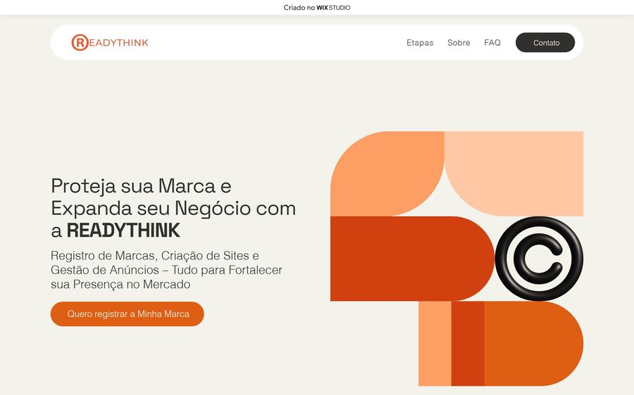 Home do site Registro de Marca