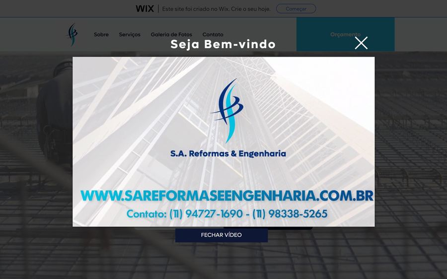 Home do site SA Reformas e Engenharia